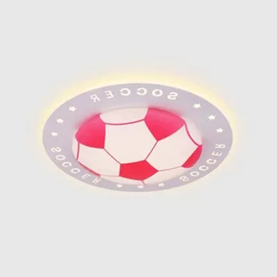 Stylish Acrylic Football Flush Ceiling Light For Study Room And Kitchen Sports Theme