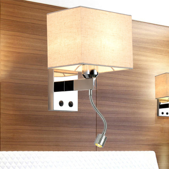 Modern Led Rectangle Wall Sconce In Chrome For Bedroom Lighting