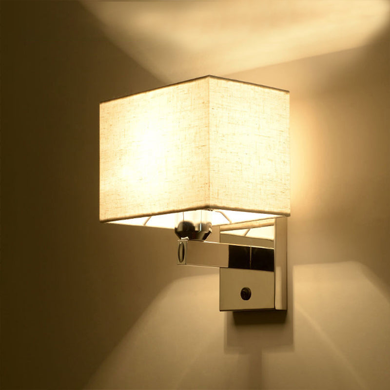 Modern Led Rectangle Wall Sconce In Chrome For Bedroom Lighting