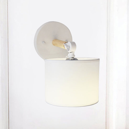 Modern Cylinder Led Wall Light Fixture In White/Black For Bedroom White