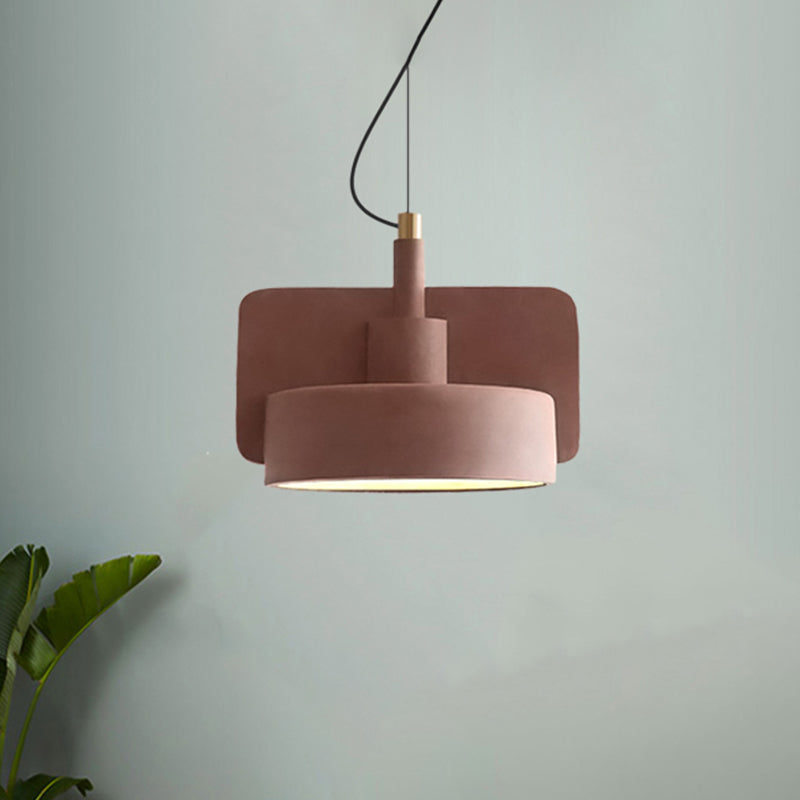 Geometric Industrial Cement Pendant Light - Grey/Beige/Pink 1-Light 6’/8’/9’W Pink / 9’