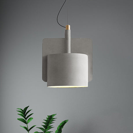 Geometric Cement Pendant Light - Industrial Style Grey/Beige/Pink 6/8/9W