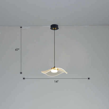 Led Ruffled Pendulum Light: Clear Acrylic Simplicity For Dining Room / 14 Third Gear