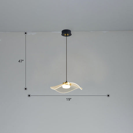 Led Ruffled Pendulum Light: Clear Acrylic Simplicity For Dining Room / 19 Third Gear