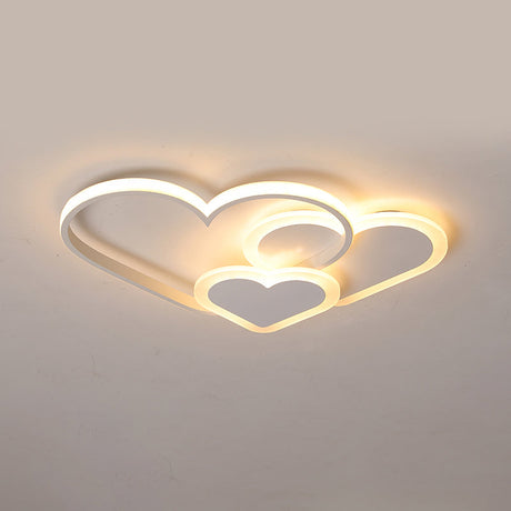 Contemporary Acrylic Led Flush Ceiling Light Fixture - Loving Heart Design For Bedrooms White / 16.5