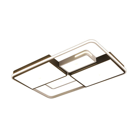 Contemporary Acrylic Led Ceiling Light For Living Room In Black-White