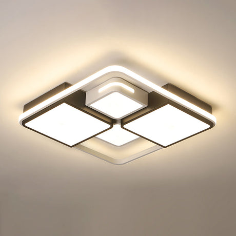 Contemporary Acrylic Led Ceiling Light For Living Room In Black-White White / 23.5 Third Gear