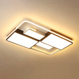 Contemporary Acrylic Led Ceiling Light For Living Room In Black-White White / 47.5 Warm