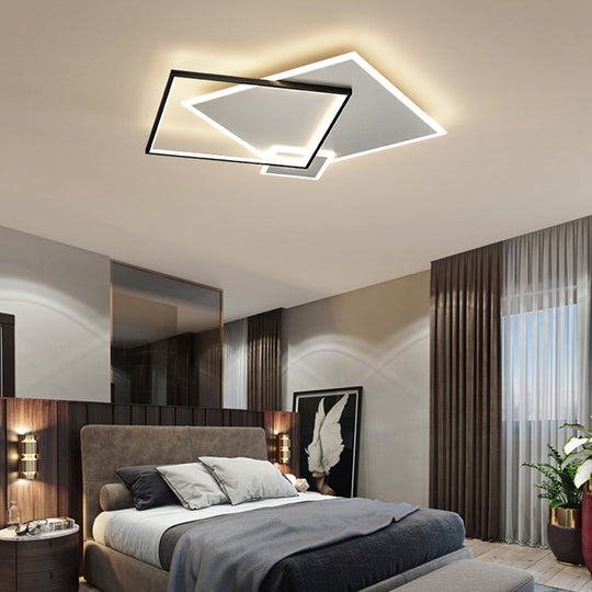 Contemporary Led Flush Mount Metal Ceiling Light For Bedrooms