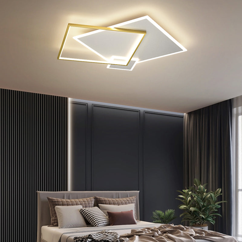 Contemporary Led Flush Mount Metal Ceiling Light For Bedrooms