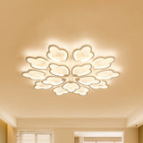 Modern Floral Led Ceiling Light With Acrylic Shade And 3/5/9 Lights In White/Warm/Natural Tone -