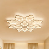 Modern Floral Led Ceiling Light With Acrylic Shade And 3/5/9 Lights In White/Warm/Natural Tone -