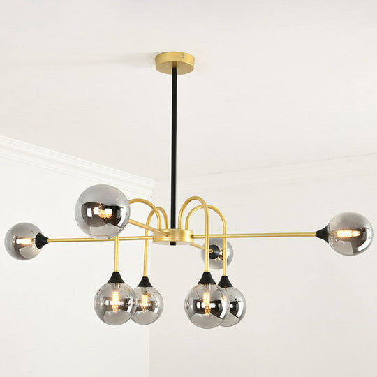 Modo Glas-Pendelleuchte – Nordischer 8-flammiger Kronleuchter in Gold-Finish für das Esszimmer
