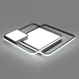 Minimalist Black Led Flush Mount Ceiling Light Fixture For Bedroom - Square Acrylic / 24.5