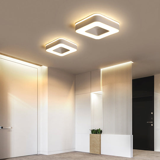 Nordic Style Led Flush Mount Ceiling Light With Acrylic Diffuser For Small Corridors