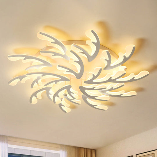 Modern Nordic Led Flush Mount Ceiling Light - White Acrylic Design