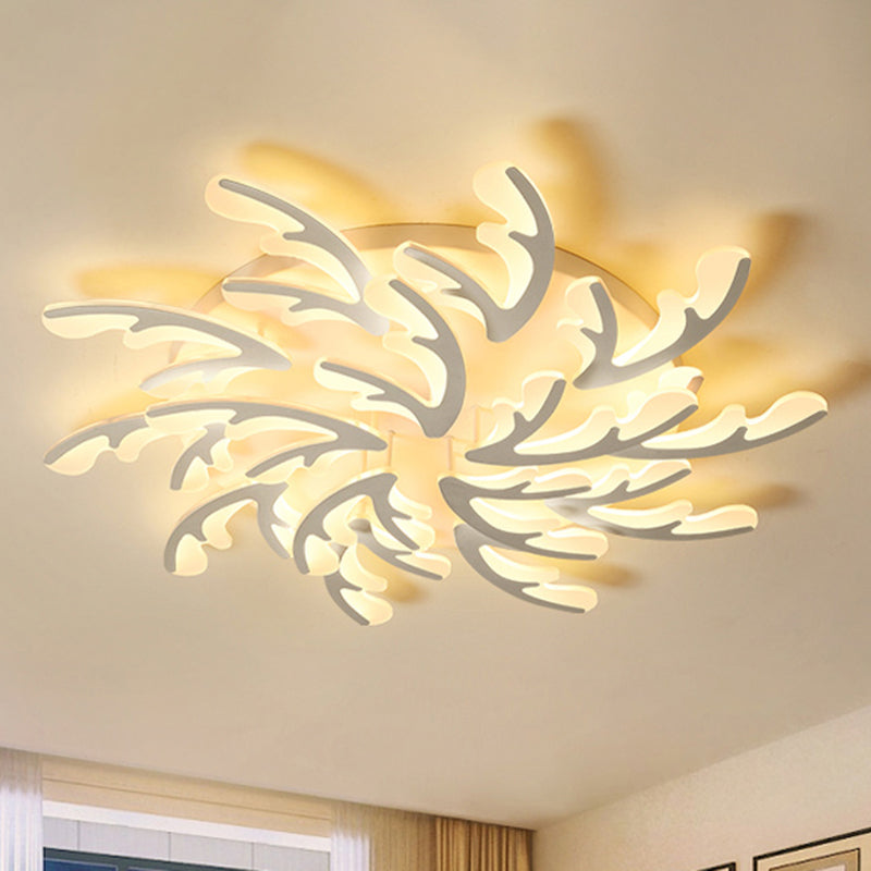 Modern Nordic Led Flush Mount Ceiling Light - White Acrylic Design