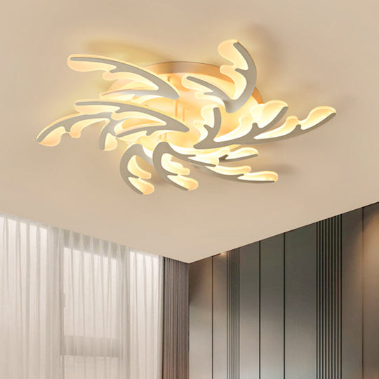 Modern Nordic Led Flush Mount Ceiling Light - White Acrylic Design