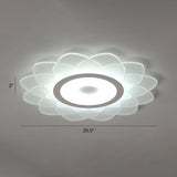 Simplicity White Acrylic Sunflower Flushmount Led Ceiling Lamp For Bedroom / 29.5