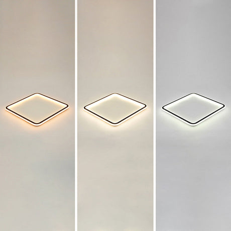 Minimalist Black Metal Flush Mount Ceiling Lamp With Square Ultrathin Led - Perfect For Bedrooms /