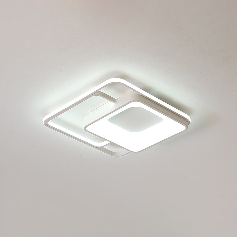 Minimalistic White Led Flush Mount Ceiling Lamp For Bedrooms / 16