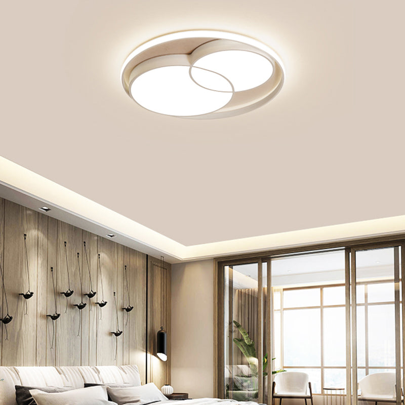 Nordic Led Round Flush Mount Ceiling Light With Acrylic Shade White / 16.5’