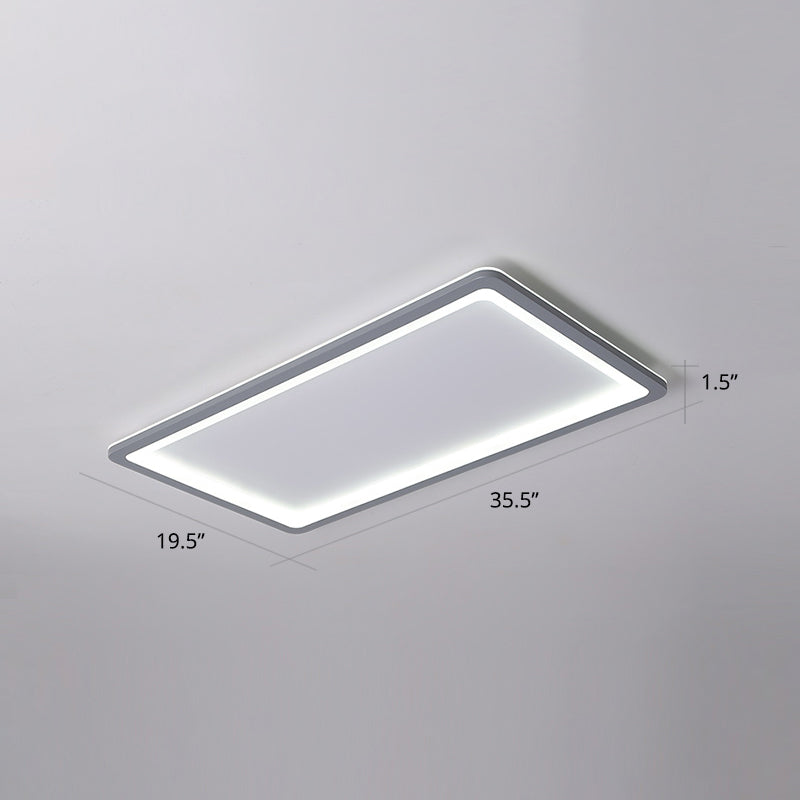 Super Thin Grey Nordic Metal Led Ceiling Light - Ideal For Living Room Surface Mounted / 35.5