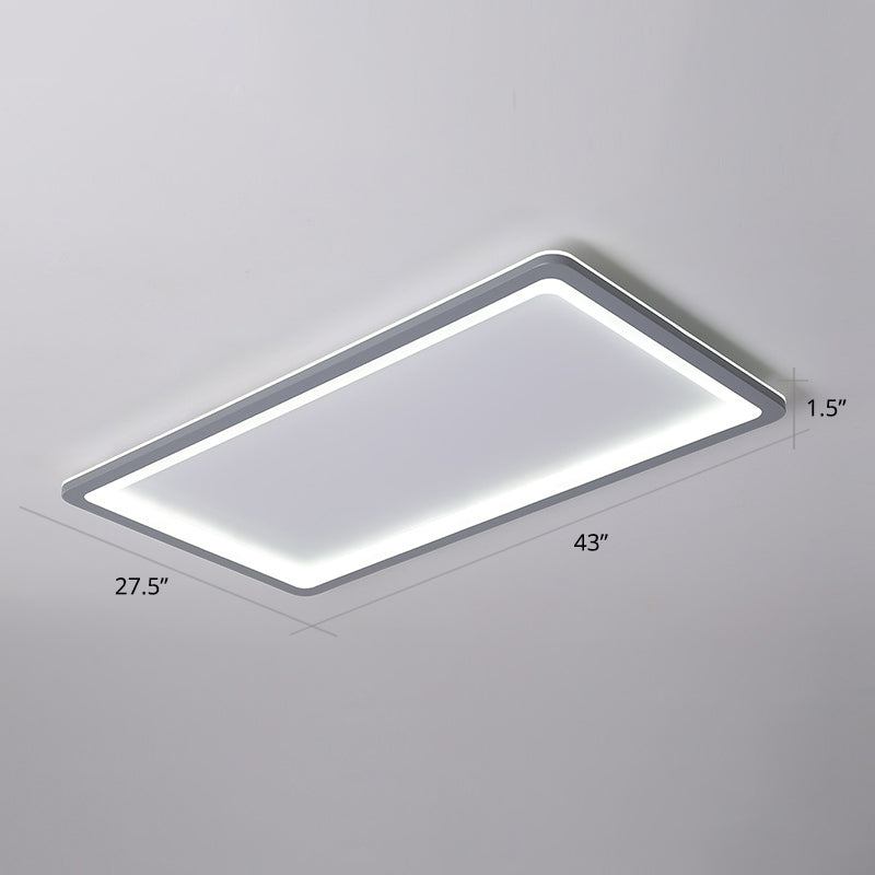 Super Thin Grey Nordic Metal Led Ceiling Light - Ideal For Living Room Surface Mounted / 43’