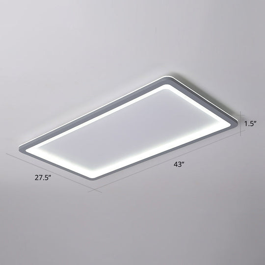 Super Thin Grey Nordic Metal Led Ceiling Light - Ideal For Living Room Surface Mounted / 43