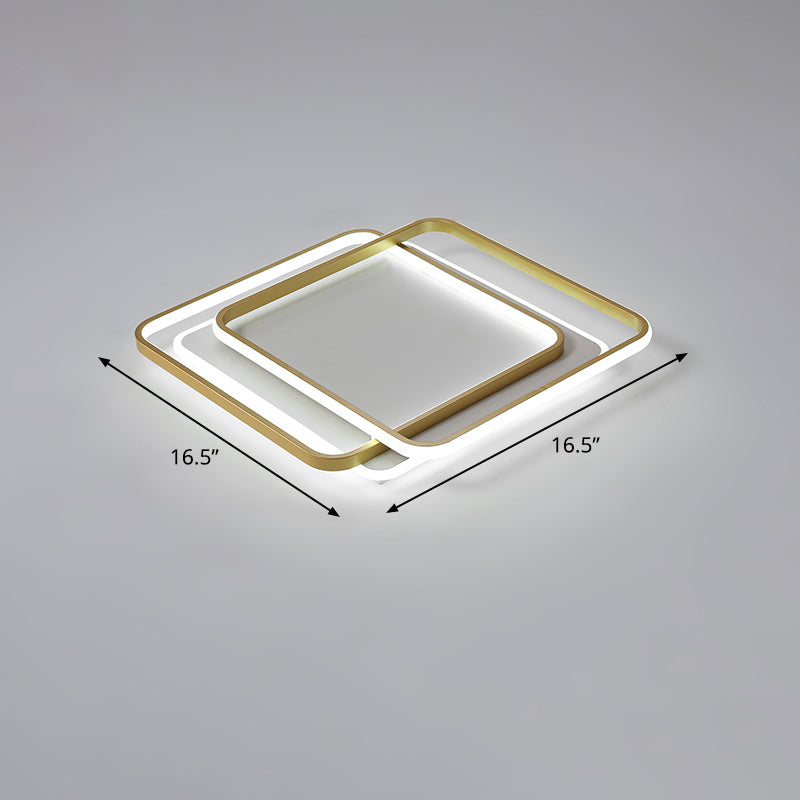 Contemporary Gold Led Ceiling Light For Living Room - Ultra - Thin & Acrylic Flush Mount / 16.5’