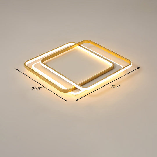 Contemporary Gold Led Ceiling Light For Living Room - Ultra-Thin & Acrylic Flush Mount / 20.5 Warm
