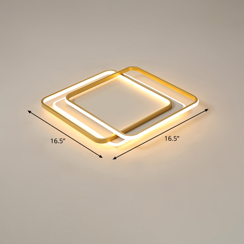 Contemporary Gold Led Ceiling Light For Living Room - Ultra - Thin & Acrylic Flush Mount / 16.5’