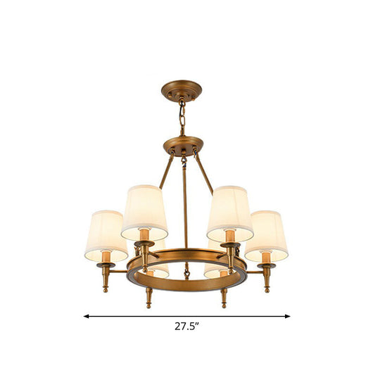 Tapered Fabric Chandelier Ceiling Lamp For Living Room