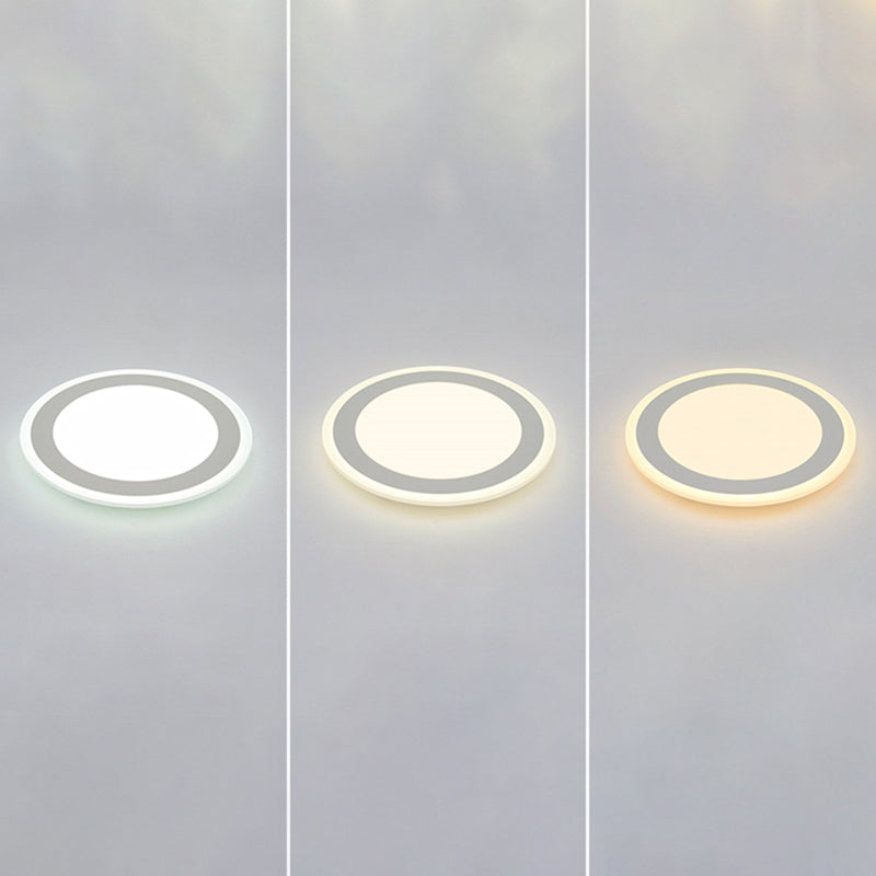 Minimalist White Led Acrylic Disk Flush - Mount Ceiling Light Fixture / 16.5’ Third Gear