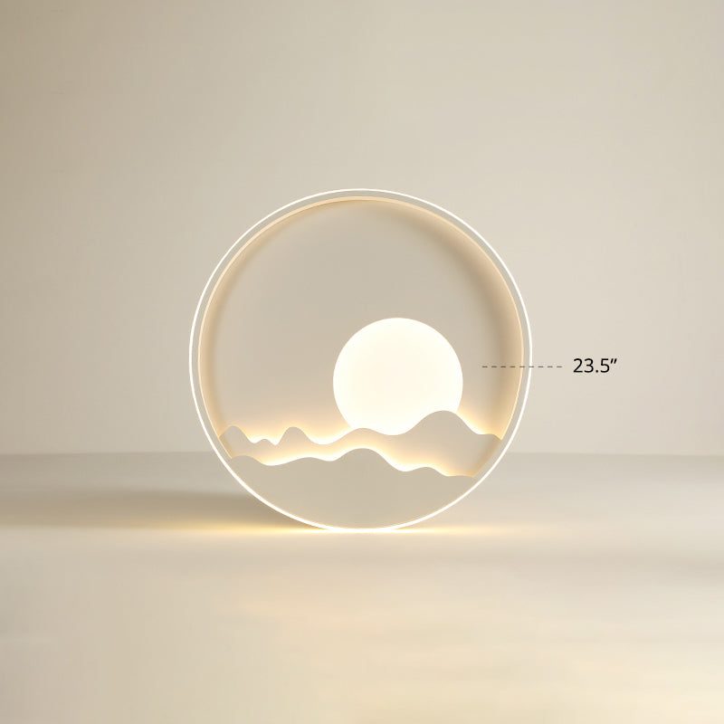 Modern Led Ceiling Light - Stylish Metal Flush Mount For Living Room White Shade / 23.5’ Warm