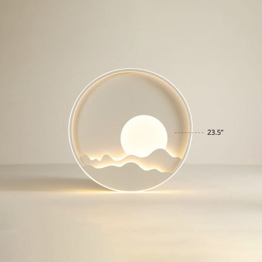 Modern Led Ceiling Light - Stylish Metal Flush Mount For Living Room White Shade / 23.5’ Warm