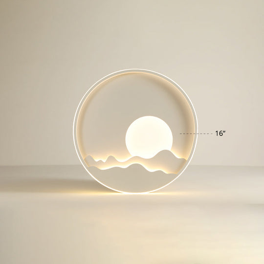 Modern Led Ceiling Light - Stylish Metal Flush Mount For Living Room White Shade / 16’ Warm