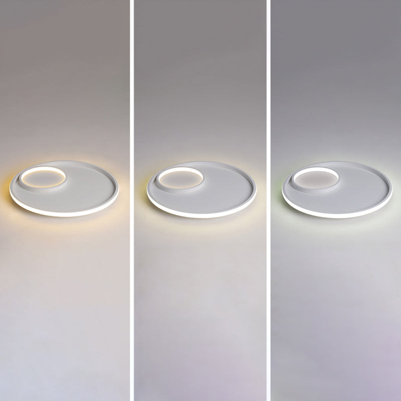Nordic Halo Led Ceiling Light - Metal Bedroom Flush Mount Fixture White / Third Gear