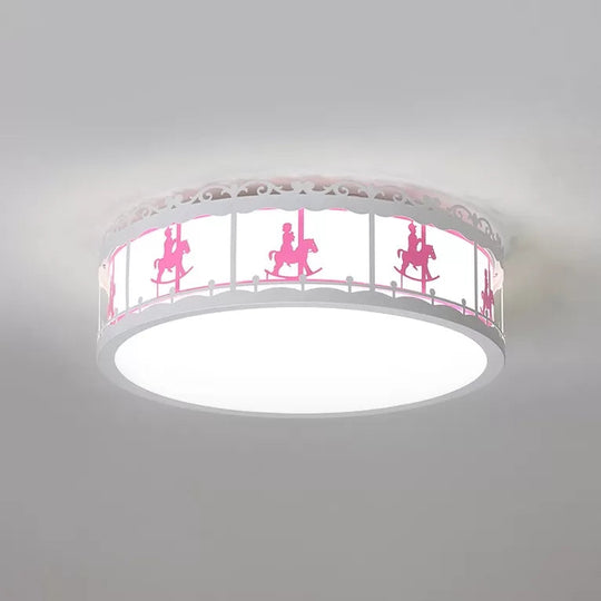 Colorful Round Ceiling Light For Kindergarten With Acrylic Flush Mount