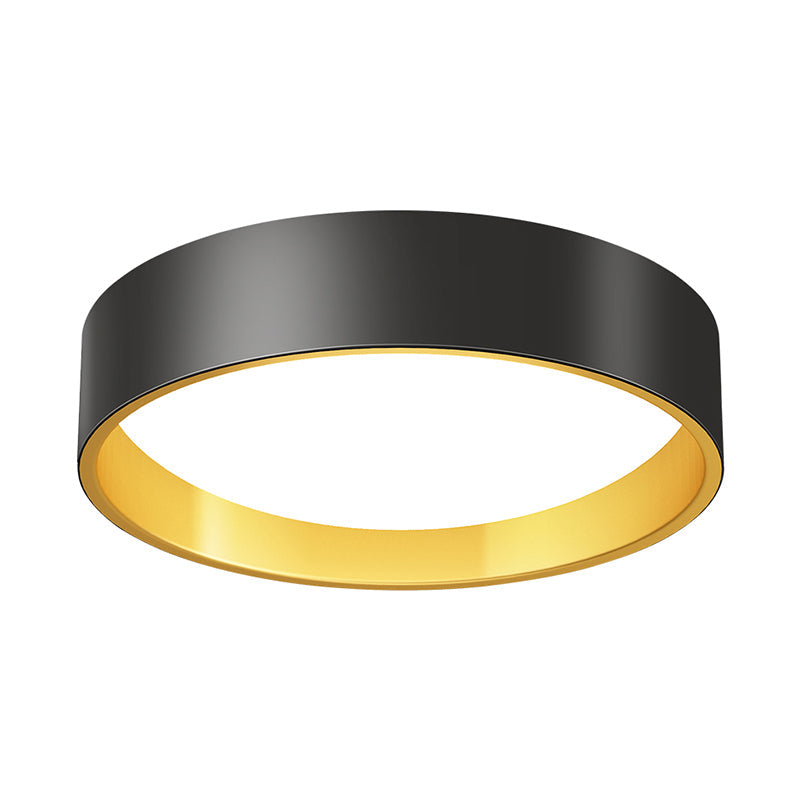 Sleek Round Metal Flush Mount Led Ceiling Light With Acrylic Diffuser For Bedrooms