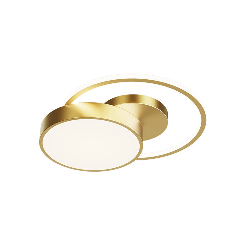 Sleek Led Flush Mount Ceiling Light With Orbit - Inspired Design And Acrylic Shade