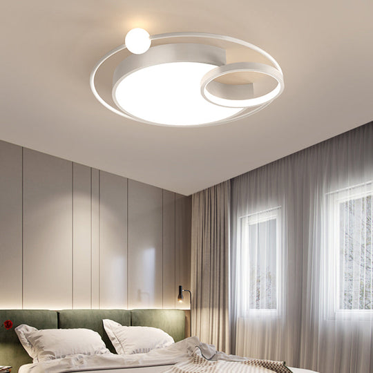 Nordic Moon Led Metal Ceiling Light For Bedroom