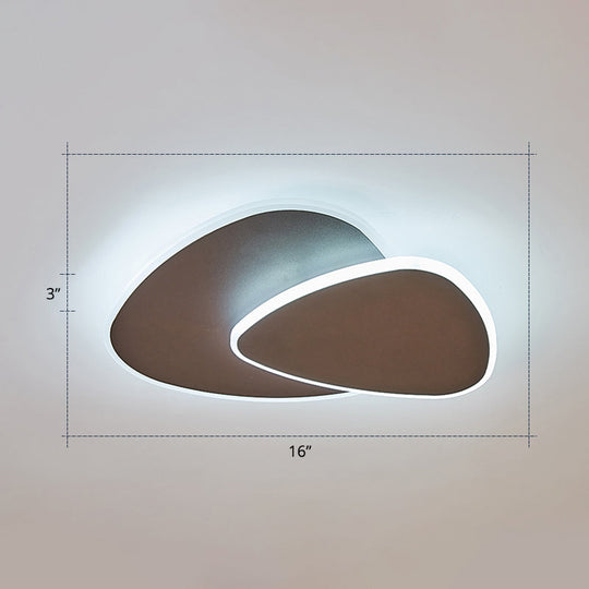 Nordic Style Triangular Led Ceiling Light With Metal Flush Fixture For Bedrooms Coffee / 16’ White