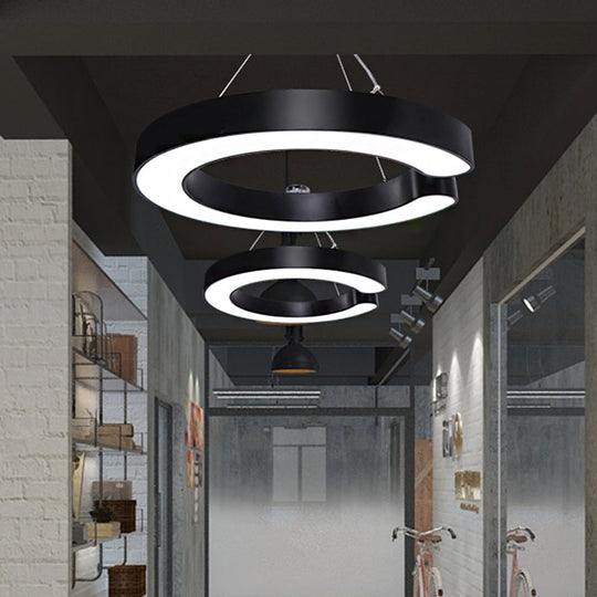 C-Shaped Hanging Led Pendant Lamp In Multiple Sizes & Finishes – Ideal For Minimalist Décor