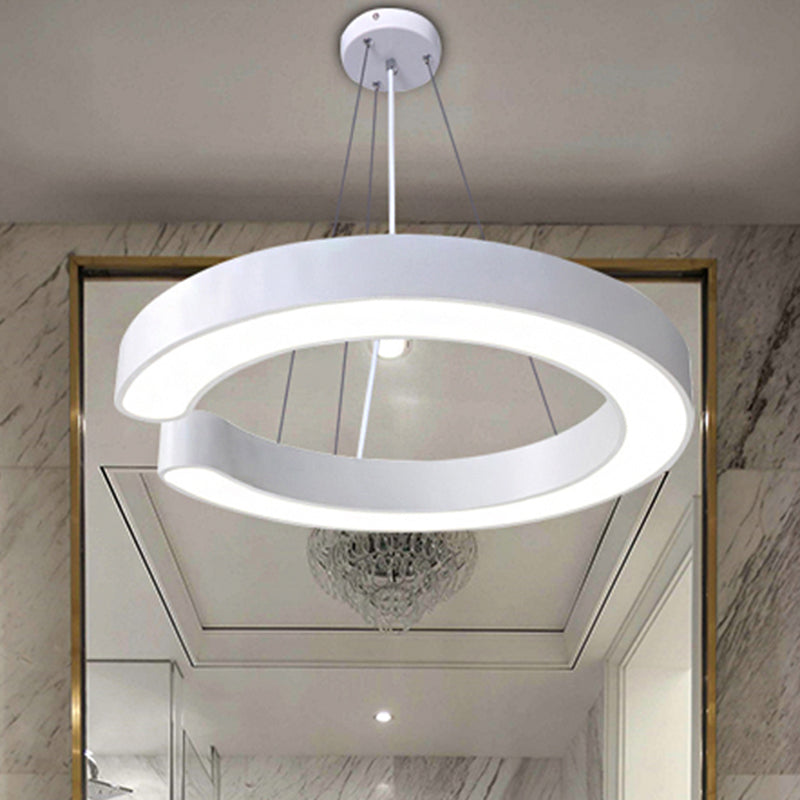 C-Shaped Hanging Led Pendant Lamp In Multiple Sizes & Finishes – Ideal For Minimalist Décor
