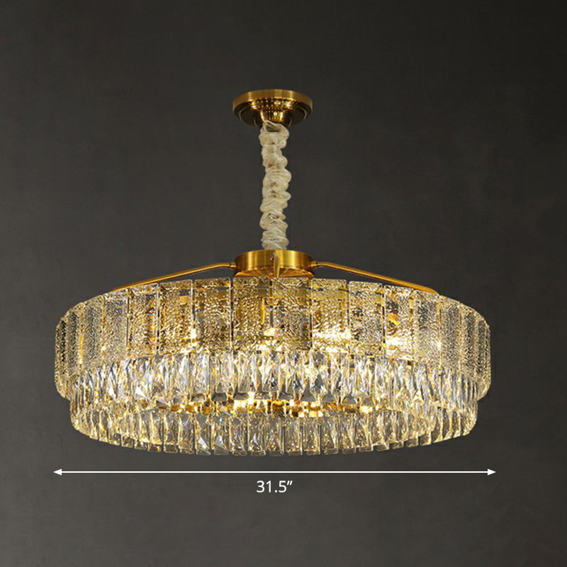 Modalight Circular Chandelier: Elegant Light Tan K9 Crystal Lamp For Bedroom 15 /