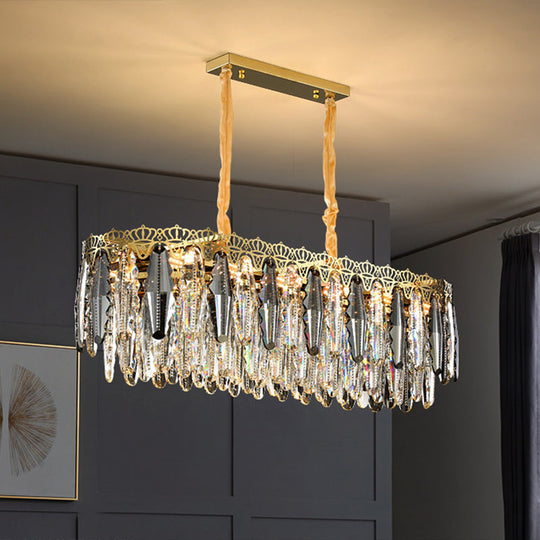 Minimalist Crystal Leaf Pendant Light - Elegant Chandelier For Bedroom