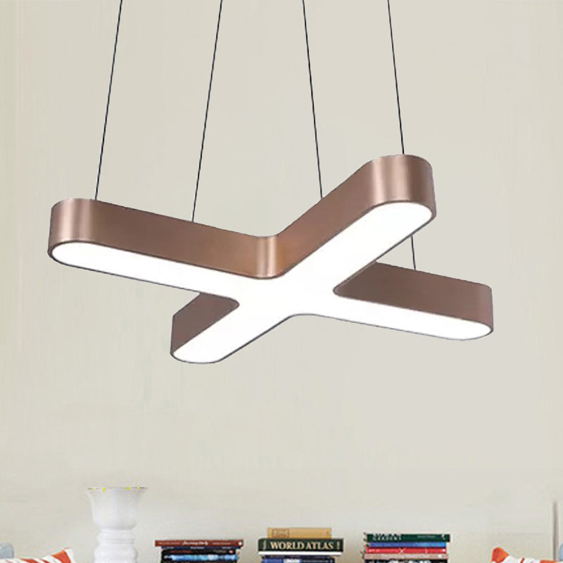 Modern White/Black/Gold Cross Hanging Lamp - 23.5’’/35.5’’ Wide Led Pendant Light With