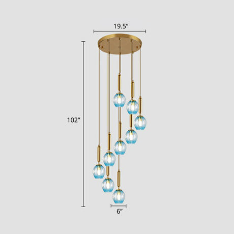 Modern Ombre Glass Ceiling Light Pendant For Living Room - Multi-Shaped And Stylish Suspension 9 /