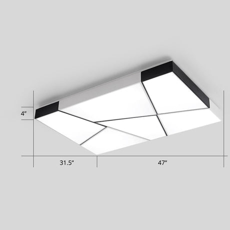 Modern Minimalist Led Ceiling Lamp: Black-White Acrylic Flush Mount Light For Living Room White / 47